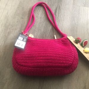 the sak Josie Yarni Charm Shoulder Bag Pink With 3 Fruit Bag Charms NWT